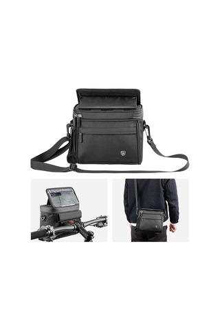 Wheel Up D47 Çok Fonksiyonlu Şeffaf Dokunmatik Ekran Ve Kickstand Tutucu Çerçeve Omuz Çantası Siyah