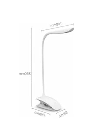 Mandallı Kitap Okuma Lambası, Güçlü Led Işık, Şarjlı .