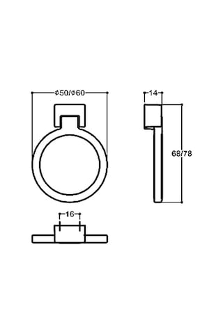 Altın Rengi 50 Mm Sallantılı Kulp Diğer