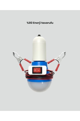 Timsah Kıskaçlı 12v Led Ampul Kamp Ve Acil Durum Lambası Cn