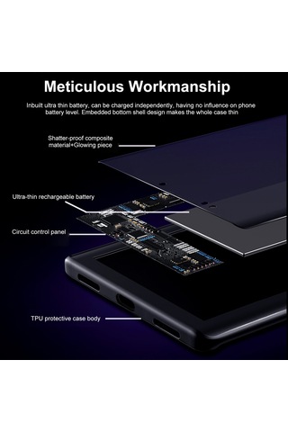 Vkemall  13 Pro Uyumlu Şarj Edilebilir Kılıf - Örümcek Dinamik Işık Animasyonu, Tam Koruma, Manyetik Şarj Model 2