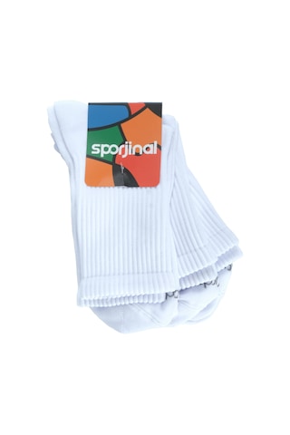Sporjinal Beyaz 3'lü Çorap Wss-p316 Beyaz