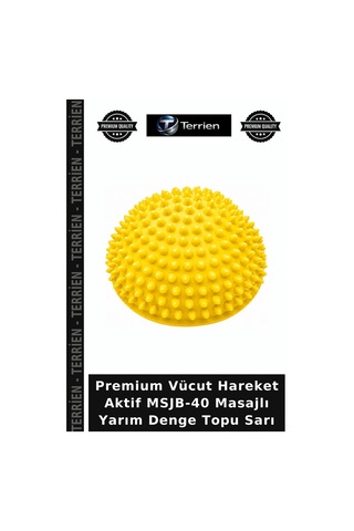 Premium Vücut Hareket Aktif Msjb-40 Masajlı Yarım Denge Topu Sarı