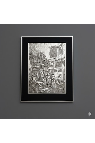 Kabartma Osmanlı Şehir Sahnesi Tablo