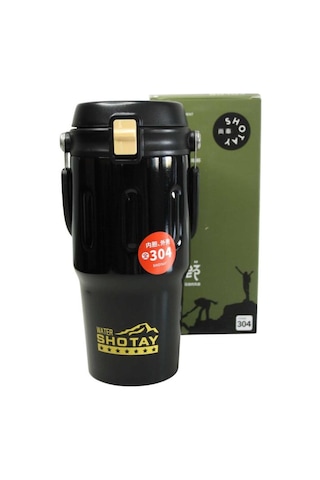 Shotay St-8166 Çift Kullanım Pipetli/rahat İçim Gri 650ml Çelik Termos Diğer