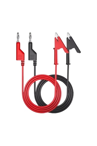 P1037 Multimetre Test Uçu Krokodil Kablo Kiti - Kırmızı - Siyah
