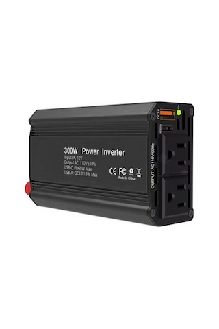 Besthome1 300w Araç İnvertörü - 12v'den 110v'a Hızlı Şarj, Pd65w Qc3.0 Usb Çıkışlı, Siyah Renk, Us Fişli Performanslı