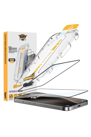 Buff Apple Uyumlu   iPhone 16 Pro Max 5d Easyfit 2 Adet Ekran Koruyucu