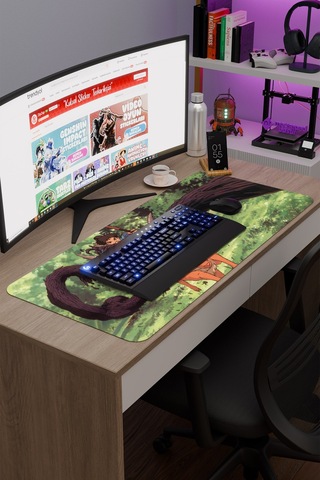 Mononoke Hime Anime V4 - 90x40 Xxl Gaming Kauçuk Kaymaz Taban Mouse Pad Fare Altlığı