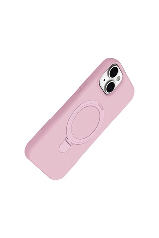 Apple Apple Uyumlu iPhone 15 Plus Regal Magsafe Standlı Kapak - Açık Pembe