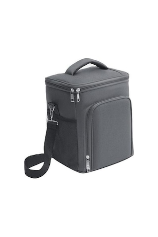 Su Geçirmez Termal Yalıtımlı Seyahat Çantası, Oxford Kumaş Öğle Yemeği Taşıma Çantası, Isı Koruyucu Taşınabilir Beslenme Çantası, Crossbody Tote Organizer Gri