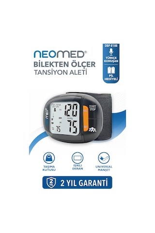 Neomed Dbp-8188 Türkçe Konuşan Hafızalı İnce Tasarım Bilekten Dijital Tam Otomatik Tansiyon Aleti