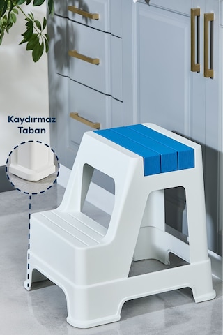 Vienev Plastik Basamaklı Tabure Mavi Mavi