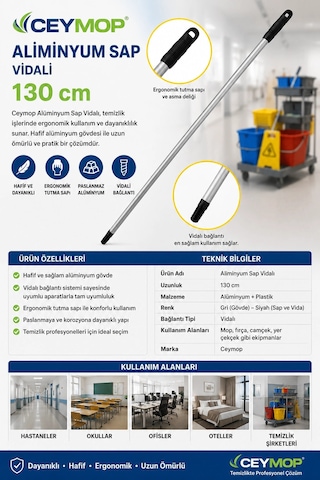 Ceymop Aliminyum Sap Vidalı 130 Cm