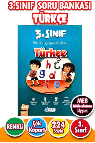 3.sınıf Türkçe - Etkinlikli Çalışma Ve Soru Bankası Kitabı
