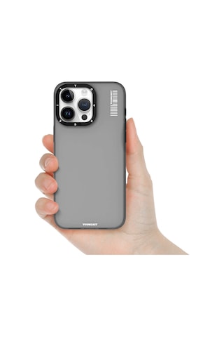 Apple Uyumlu iPhone 15 Kılıf Buzlu Mat Tasarım Youngkit Hidden Sand Serisi Kapak Siyah