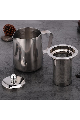 Homyl Paslanmaz Çelik Çaydanlık Gevşek Tea Leaf Demlik Çay Gümüş