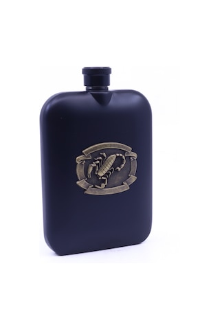 Akrep Kabartma Amblem Paslanmaz Çelik Cep Matarası - Hip Flask 7 Oz