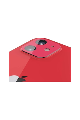 Spigen İphone 12 İle Uyumlu Kamera Lens Cam Ekran Koruyucu Glas.tr Optik 2 Adet Red