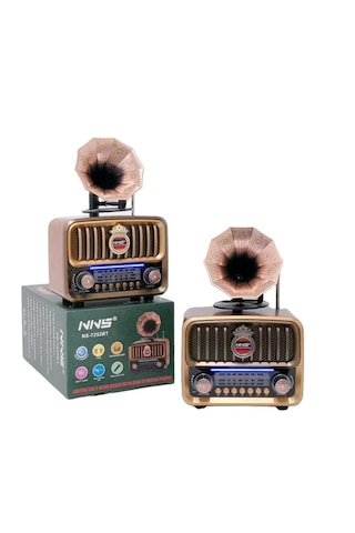 Şarjlı Mp3/bluetooth/usb/ Nostaljik Kablosuz Fm Radyo Speaker Hoparlör Ns-7252bt