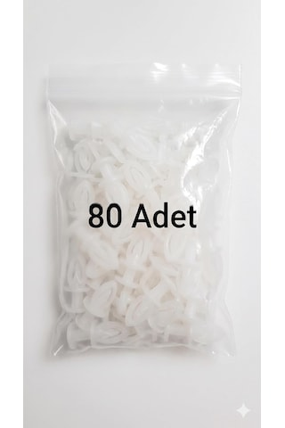Geçmeli Perde Ruleti, Beyaz, Plastik, Perde Askısı +a Kalite 80 Adet Diğer
