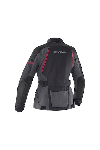 Clover Outland-3 Lady Wp Korumalı Kadın Motosiklet Montu Siyah Kırmızı
