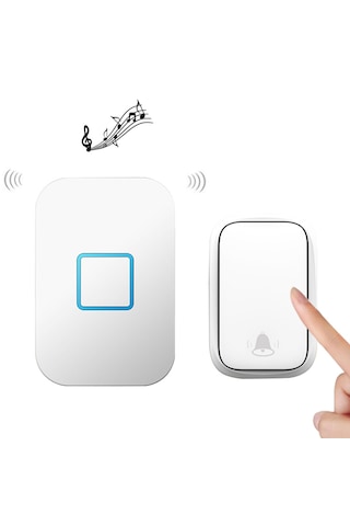 Monozone Kapı Zili 1buton 1alıcı Su Geçirmez Beyaz Kablosuz