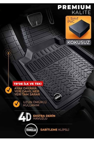Renault Clio 2 Havuzlu Universal Paspas Siyah