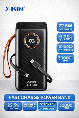 Lenovo Idea Tab Plus Tb361fu 12.1'' Uyumlu 30000 Mah 22.5w Hızlı Şarj Powerbank Siyah