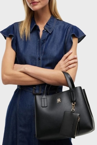 Tommy Hilfiger Logolu Çıkarılabilir Askılı Çanta Kadın Çanta Aw0aw18722 Bds Siyah