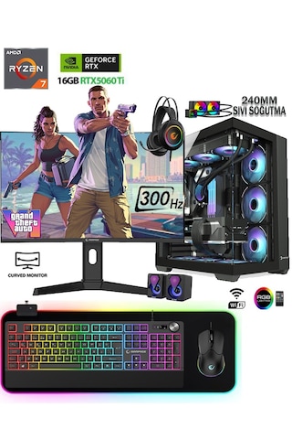 Apphirex Prime X63 R7-5700X 32 GB 1 TB SSD 16 GB RTX5060Tİ 27'' Masaüstü Oyuncu Bilgisayarı