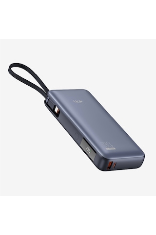 P131 Premium 130w Dijital Ekranlı Dahili Type-c Kablolu 20000 Mah Füme