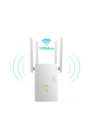 Maiyame Beyaz Ac1200m 2.4/5.8ghz Kablosuz Wifi Genişletici - Router/ap Çift Mod, 4 Yüksek Kazanç Antenli, Sinyal Güçlendirici, Avrupa Standartı