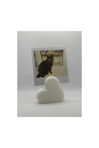 3'lü Kalp Figürlü Polaroid Fotoğraf Tutucu Seti - Dekoratif Masaüstü Resim Standı