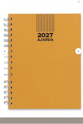 2027 Ajanda Sert Kapak Spiralli Günlük Ajanda Planlayıcı Ofis, Okul Ve Hediye Sarı