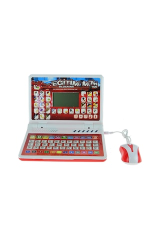 Oyuncak Laptop Eğitici Bilgisayarı Türkçe İngilizce Eğitici Red