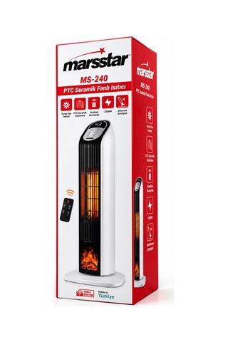 Kumandalı Sıcak Dik Ptc Seramik Fanlı Isıtıcı Led Kontrol Ekran - Devrilme Emniyet 2000w Ms-240 5728