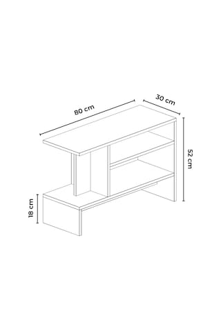 Sümela Raflı Yan Sehpa - Gazetelik, Dergilik, Kitaplık Meşe
