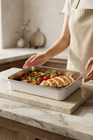 Stainless Paslanmaz Çelik Vakumlu Saklama Kabı,fırın Ve Kek Kabı 1,9 Lt Yemek Kabı Sefer Tası Gri