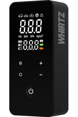 Whirtz 150 Psı Taşınabilir Şarjlı Hava Pompası – Dijital Ekranlı, Led Işıklı, Powerbank