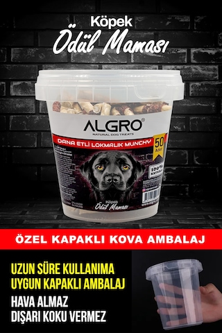 Algro Dana Etli Lokmalık Munchy Stick 50 Adet Kapaklı Kova Ambalaj