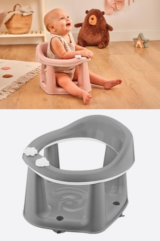 Vakumlu Bebek Banyo Oturağı & Mama Oturağı 2 Si 1 Arada Gri