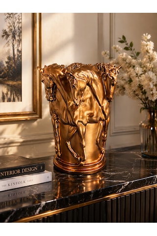 Bronze Majestic Horse Vase Antik - Bronz