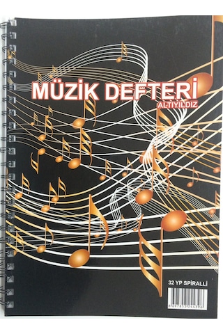 Müzik Defteri Büyük Boy 32 Yaprak Telli Spiralli