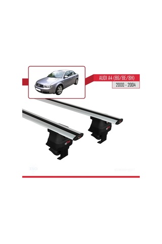 Audi A4 B6/8e/8h 2000-2004 Arası İle Uyumlu Ace-4 Ara Atkı Tavan Barı Gri