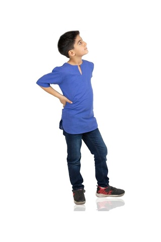 Eliş Şile Bezi Kısa Kol Şile Bezi Bisiklet Yaka Erkek Çocuk Tshirt Saks 3050