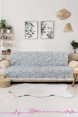 Klasik Pamuklu Koltuk Örtüsü 160x220 Cm Zebra Desen Koltuk Örtüsü Yeşil