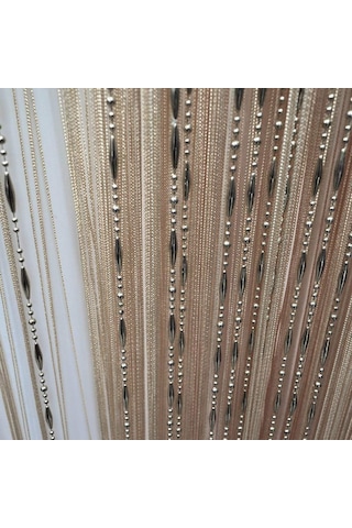 1mx2m Dekoratif Damla Zincir Boncuk Pencere Kapı Perdesi Perde İpi Kapı Oda Bölücü Şampanya