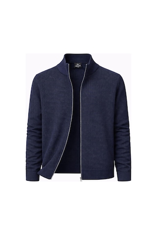 Classics Men Turbulance Slim Fit Erkek Tam Fermuarlı Triko Ceket - 7521 Lacivert