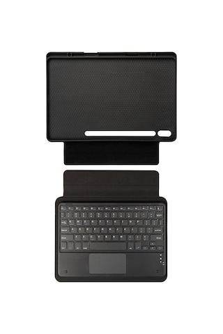 Galaxy Tab S9 Uyumlu Zore Border Keyboard Bluetooh Bağlantılı Standlı Klavyeli Tablet Kılıfı-siyah
